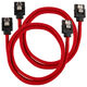 Corsair Premium Sleeved SATA Cable, red 60cm - 2 pack