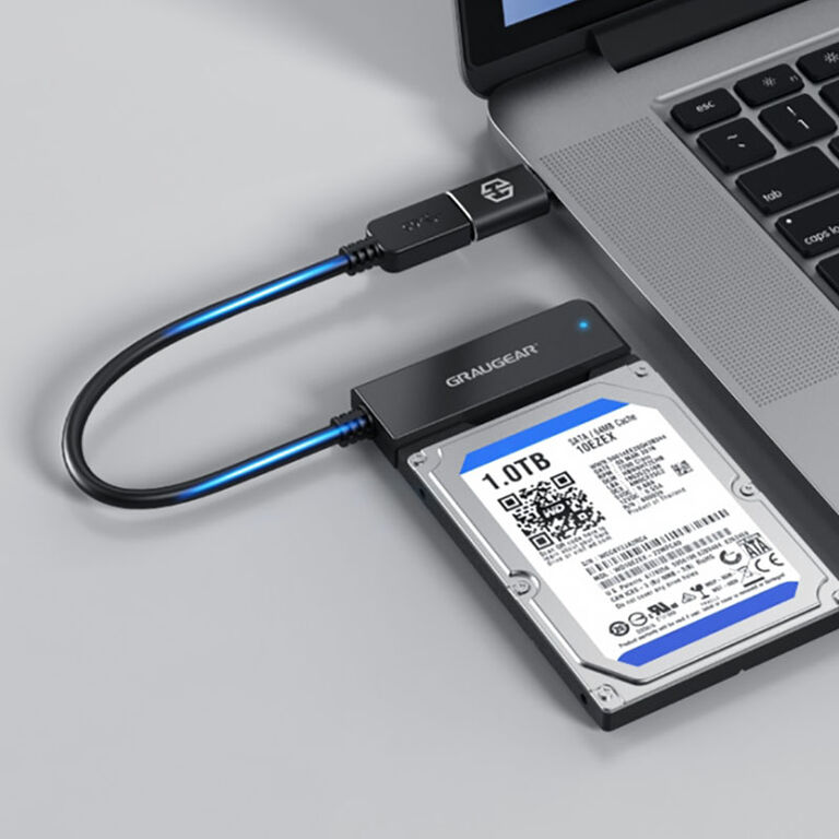 Grey Gear USB-C and USB-A cable for 2.5-inch SATA drives image number 1