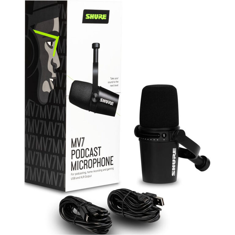 Shure MV7 Podcast and Streaming Microphone - black image number 6