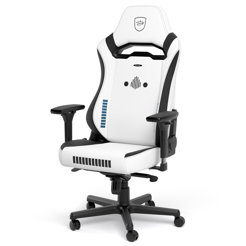 The image shows the noblechairs HERO ST Gaming Chair - Stormtrooper Edition.