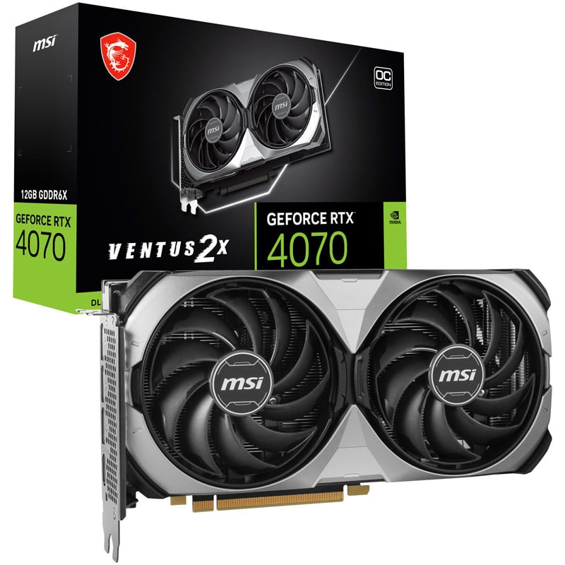 MSI GeForce RTX 4070 Ventus 2X E 12G OC, 12288 MB GDDR6X