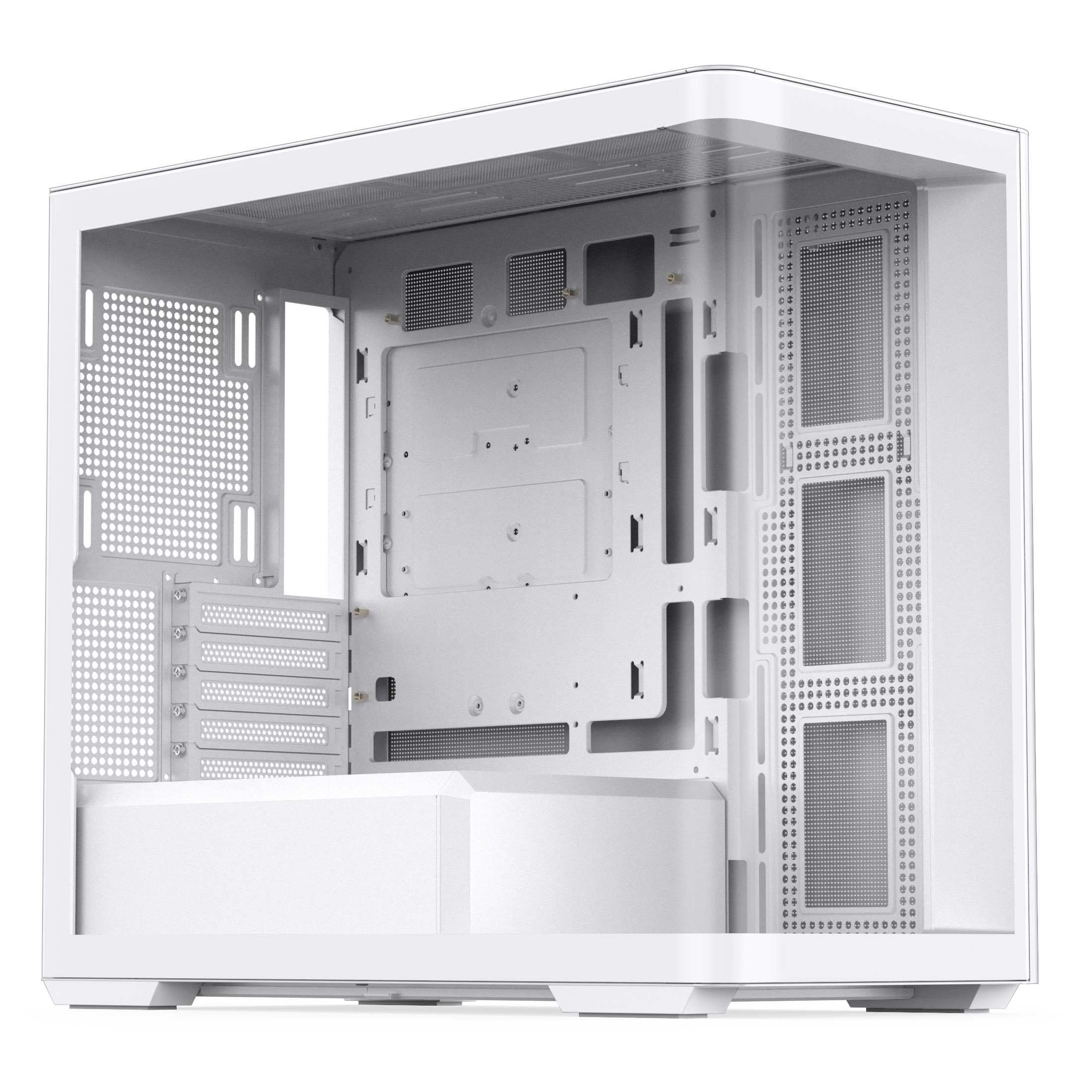 Jonsbo D300 Mid Tower, 270 degrees, Tempered Glass - White