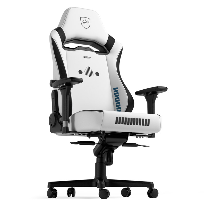 The image shows the noblechairs HERO ST Gaming Chair - Stormtrooper Edition.